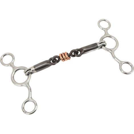 Anneau de mors pour cheval, mors simple en acier inoxydable et laiton, embouchure de 145 mm, équipement d'entraînement pour chevaux (1/5)