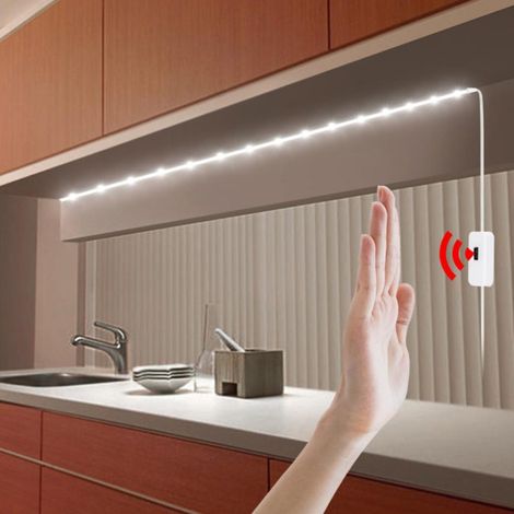 Bande LED USB 5V, lumière blanc chaud 3 m, détecteur de mouvement, veilleuse, éclairage de placard, éclairage de cuisine/TV (1/5)