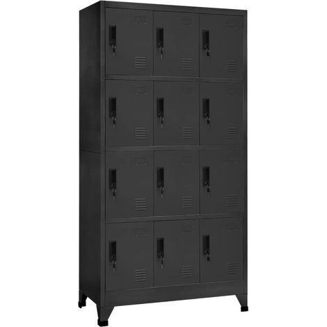 Schließfachschrank Anthrazit 90x45x180 cm Stahl