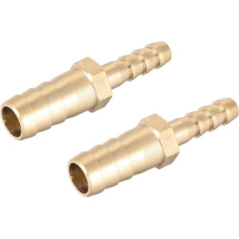 2 Pièce Raccords Cannelés en Laiton Droits de 10 mm à 6 mm, Raccord Réducteur Droit de Tuyau Connecteurs Barbelés pour Eau, Gaz, Huile, Carburant, Bateau, Tube de Trachée (1/5)
