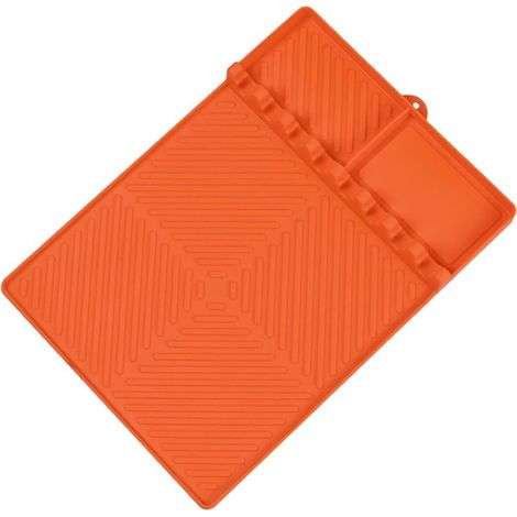 Tapis de grill en silicone, d'étagère latérale en silicone chauffante Mat,de silicone, repos ustensile, lave-vaisselle Gadget de cuisine sûre pour comptoir en barbe (1/5)