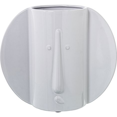Vase en céramique visage blanc brillant 25X13X22 Cm (1/5)