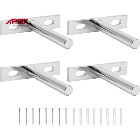 APEX 4 Pcs Fixation Invisible pour Étagère Mural en Bois, 75mm Supports Étagères Flottante avec Vis de Montage (1/4)