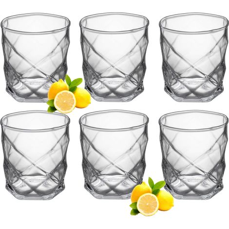 Set di 6 bicchieri per bevande, acqua, cocktail, capacità 330 ml, motivo geometrico (1/5)