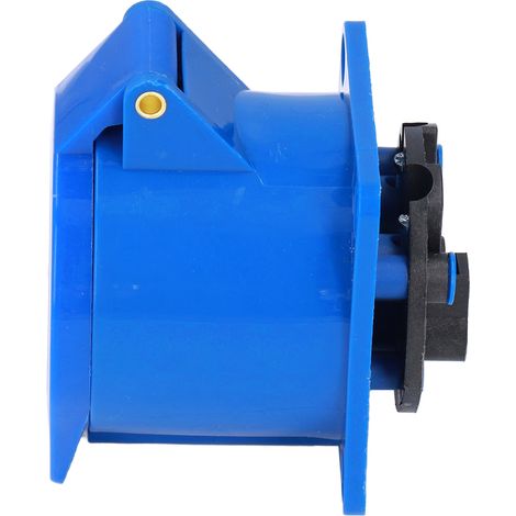 Versenkte 3-polige Steckdose, Messing und blau, industrielle CEE-Steckdose für Stromversorgung, IP44, 220–250 V (1/5)