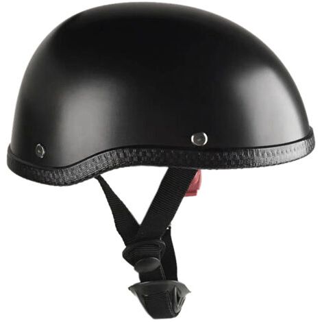 Casco de moto retro Aiperq - ABS ligero + forro de algodón lavable - Talla única - Negro sólido (1/4)
