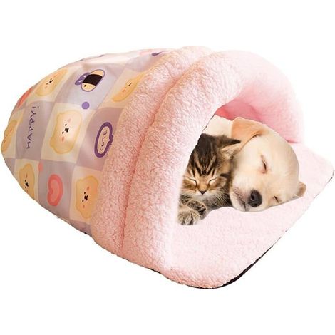 Hundeschlafsack - Klappbarer Pantoffelförmiger Nickerchenteppich für Kleintiere, Weiches Kaninchenbett KORB