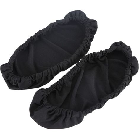 1 paire de housses d'accoudoir de chaise amovibles, protection élastique pour fauteuil de bureau, noir (1/5)