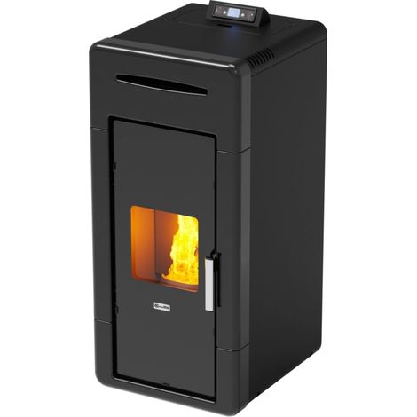 termostufa a pellet canadian stove "idro ceramic 20" nero 18 kw