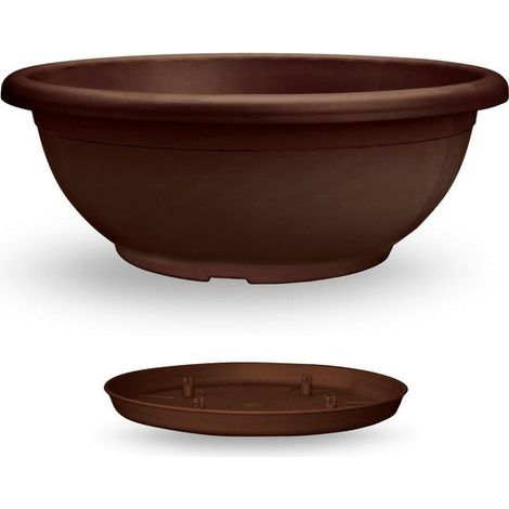 Cuenco Naxos con platillo entrelazado  50 cm - Chocolate