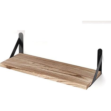 Wandregal aus Massivholz, nordischer Stil, einteiliges Wandregal, dekoratives Aufbewahrungsregal für Schlaf-/Wohnzimmer, 40×15cm (inkl. Halterung). (1/4)