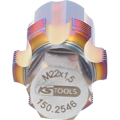 KS TOOLS  Macho de  roscar con  bulón guía  para sensores  de filtro  de partículas  M22  x 1,5  - 150.2546 (1/4)