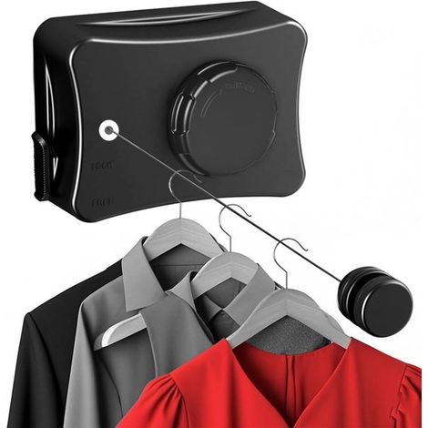 Tendedero extensible - Tendedero plegable de 5,1 m - Tendedero ajustable - Opciones de montaje para interiores y exteriores - Para colgar ropa