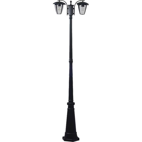 V-TAC VT-739 Portalampada lampione lanterna giardino in alluminio fissaggio a terra 199CM IP44 2xE27 - SKU 7062