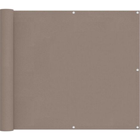 Paravent de balcon gris-brun, 100 x 500 cm, tissu Oxford. (1/5)