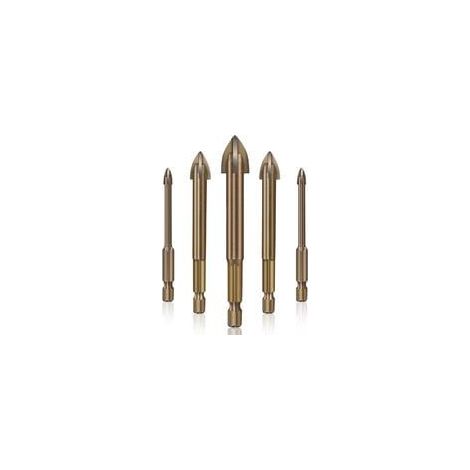Foret Carrelage Verre Ceramique ,Outil de perçage Universel Efficace,5pcs (1/4)