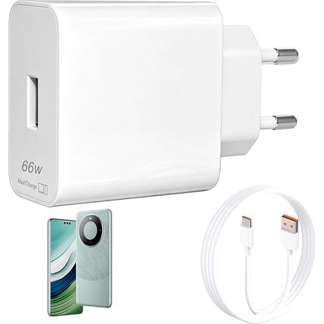 Chargeur Rapide Supercharge 66 W pour Ho-nor & Hua-wei Chargeur USB C avec câble USB C 2 m 6 A pour Ho-nor Magic 6 Pro 6 Lite/Ho-nor 200, 400 Pro/Mate 60, 40, 30, P60, P40 (1/5)
