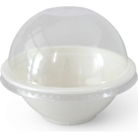 Bol en pulpe de canne à sucre 220 ml, avec couvercle PET