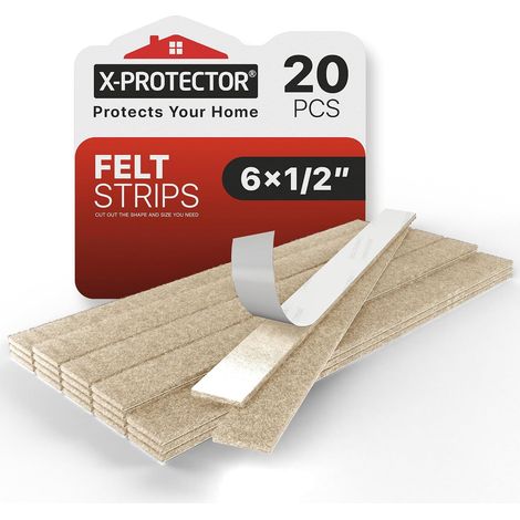 20 - Patin Feutre - Patin Meuble - Auto-Adhésif Découpable Protection Sols Bois Stratifié Pour Chaises Canapés Beige 15,2x1,27cm