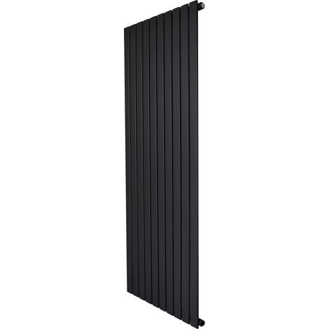 Radiatore Verticale Design Piatto Colonna Singola Nero 1600x700 mm