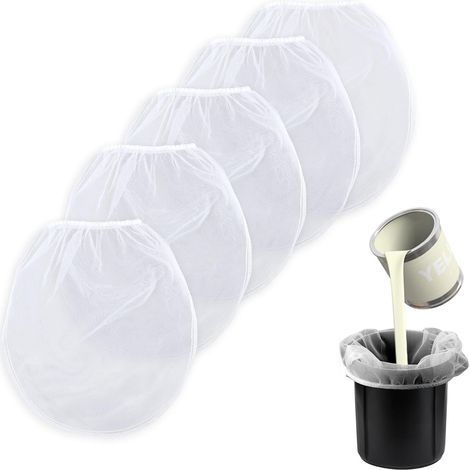 5pcs Bag Filter Paint, 1 Gallons Bag Filters Paint White Strainer of Paint with Opening Premium Elastic for the Culture Hydroponique of Gardening of Paint (1/5)