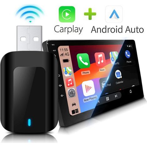 2-in-1 Apple/Android Auto CarPlay Wireless Box - Original Car Wired to Wireless Adapter (1/4)