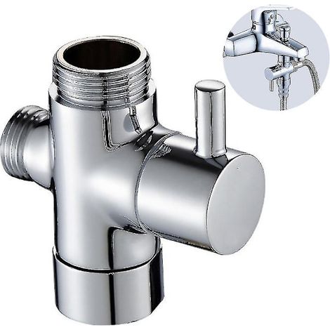Robinet inverseur de baignoire/douche à 3 voies, en laiton massif, adaptateur de douche G 1/2 pouce.