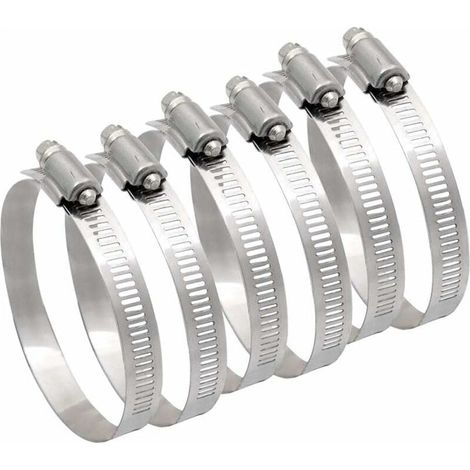 Schlauchschelle für Rohre – Edelstahl – Verstellbarer Bereich 91 bis 114 mm – Für Dunstabzugshauben und Lüftungskanäle – 6er-Pack (1/5)