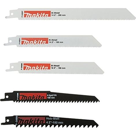 Makita – Lame de scie sauteuse 150mm – Pack de 5 – Dents 4/6/14/18 pour bois dur et teck – SKU P83967 (1/5)