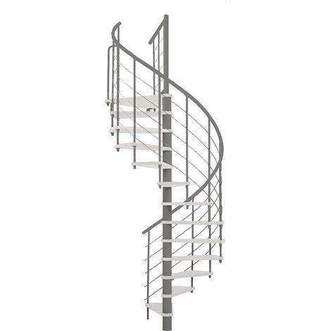 Minka Spindeltreppe Venezia Smart 38 - 305,5cm Geschosshöhe Weiß Grau 160cm Durchmesser