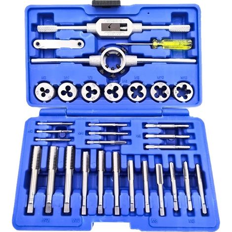 Jeu de tarauds et filières, 32 pièces, outils de métallurgie de précision, 32pcs (1/2)