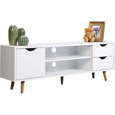 Mueble de TV Fiano en color blanco 120x41x28 cm