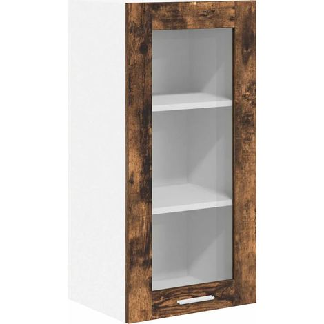 Armadio pensile moderno 40 x 31 x 80 cm grande spazio di archiviazione design contemporaneo in legno ingegnerizzato rovere fumo 020053345