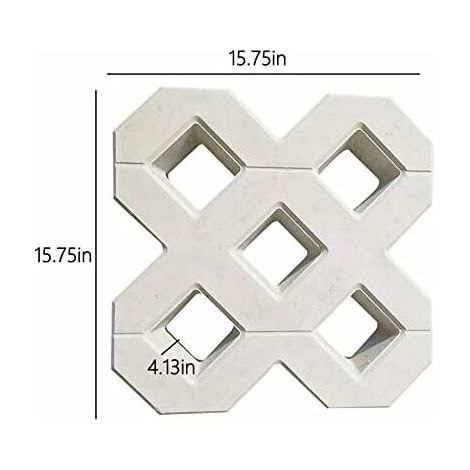 Moule A Pavé,Moule Pour Dalles En Beton Bricolage Square Garden Chemin béton plastique Brique de pavage Propylène Pavement Mold Walkway Jardin Bâtiments Accessoires Moule Beton (40X40CM) (1/4)