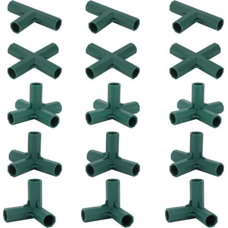 Set mit 15 Lntyq 16mm Gartenrahmenverbindern, 5 Arten von stabilen Stützen für Blumenständer und Gewächshäuser (1/5)
