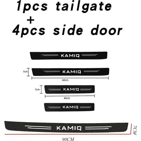 (5 pièces pour Kamiq) Ruban adhésif anti-rayures pour seuils de porte de voiture Skoda Kamiq,protection imperméable et anti-rayures (1/3)