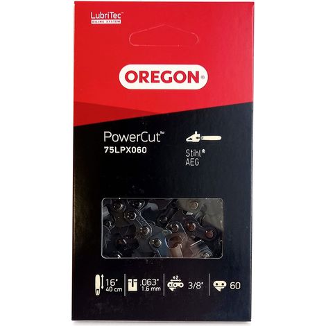 Catena motosega Oregon 75LPX060E Passo: 3/8" Scartamento: 1.6 Maglie: 60 - PowerCut (1/4)