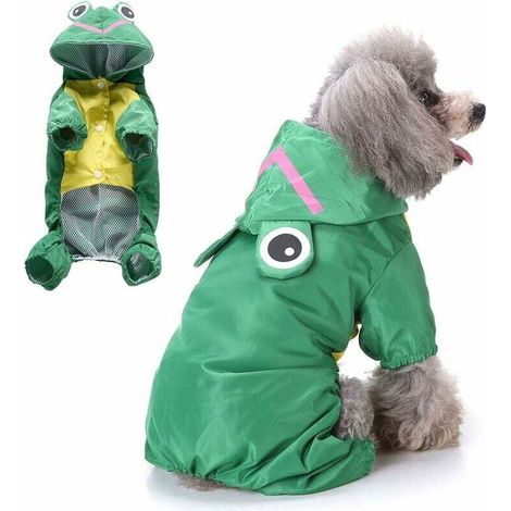 Imperméable canard mignon pour petits chiens (Vert S)-Fei Yu