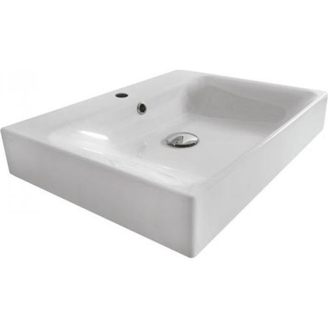 LAVABO CERAMIQUE CENTO A POSER OU A SUSPENDRE 70-45 CM BLANC BRILLANT - CRISTINA ONDYNA WCE7045 (1/2)