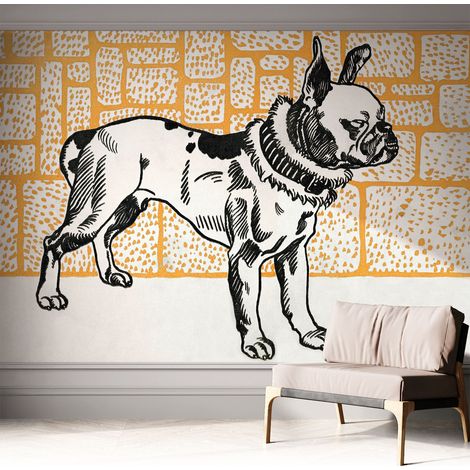 Carta da parati adesiva - lavabile - decorazione murale - per cucina - pellicola decorativa Cane retrò 312x219 cm (1/5)