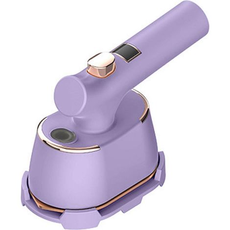 Mini défroisseur vapeur portable - Fer à repasser portable pour vêtements secs et humides avec poignée pliable, micro-fer à vapeur professionnel pour la maison et les voyages, prise britannique, viole (1/5)