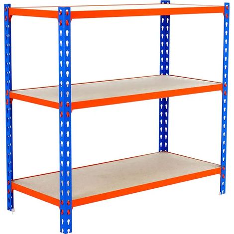 Simonrack Superplus 3/300 Metallregal blau orange Holz