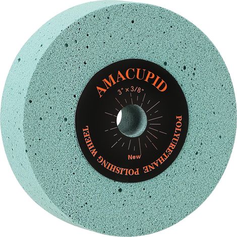 Meules de polissage élastiques en polyuréthane 7,6 cm Grain 2000 carbure de silicium abrasif Pour meuleuse d'établi Polissage Acier inoxydable cuivre etc. Tige de 9,5 mm (1/5)