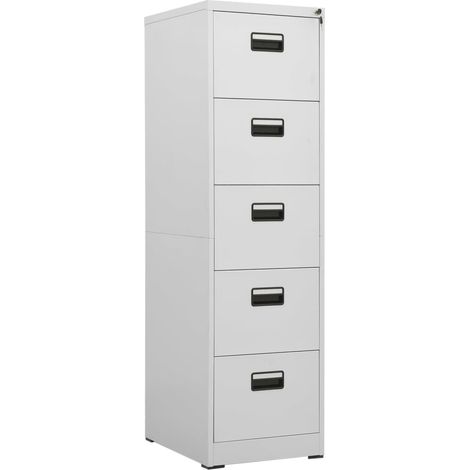 Aktenschrank Hellgrau 46x62x164 cm Stahl