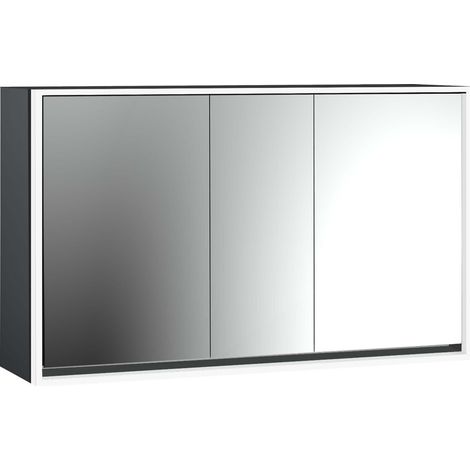 Armario con espejo iluminado emco loft, 1400mm, 3 puertas, modelo (1/5)