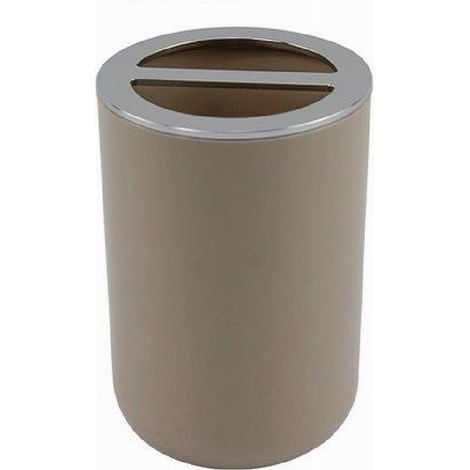 Cleafe - Portaspazzolini Bicchiere Accessori Bagno 2 Fori Tortora Silver Contenitore 69466 - (1/2)