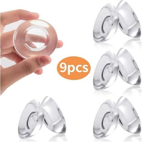 Protection murale de porte en 9 pièces, autocollante, avec bouton de butée transparent - Crezuo (1/4)