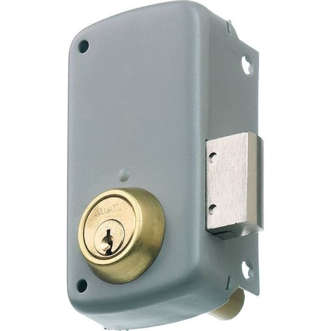 Serratura a sovrapposizione MCM 2556CP-50-DCHA grigia con cilindro Europrofilo