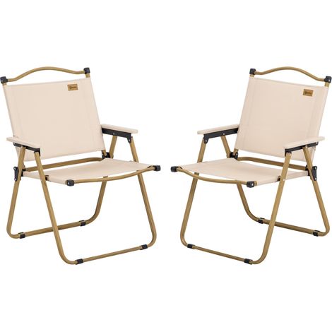 Chaises de camping, 2 chaises de plage, pliables, en acier, aspect bois, kaki idéal pour salon, chambre à coucher ou bureau en bois massif solide et élégant
