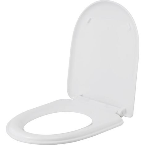 Siège de toilette rond, siège de toilette allongé doux, siège fermé silencieux, matériel à dégagement rapide, forme ovale facile à nettoyer, forme en U (1/5)